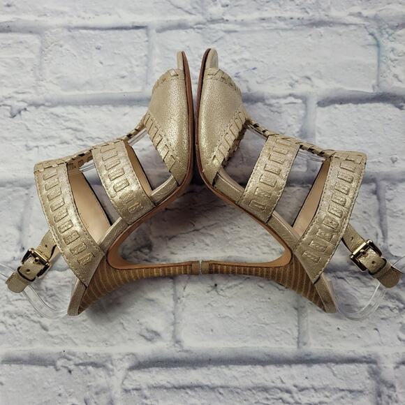 Coach 1941 Kareena Light Gold Leather T-strap Pumps size 6B - Picture 7 of 16